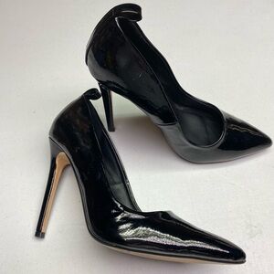 Fashion Nova BLK Faux Patent Leather Pumps, 8.5 Summer Sale